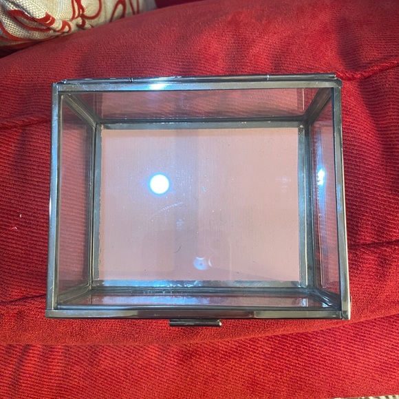 NWT Urban Outfitters glass silver jewelry box